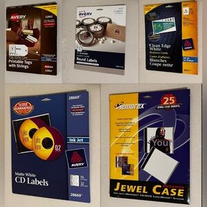 Avery and Memorex Printable Label Lot